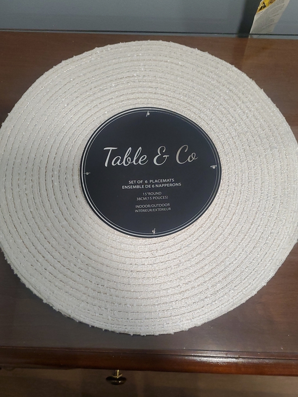 White Round Woven Placemat - Set of 6